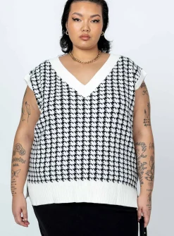 Princess Polly Ashton Sweater Vestcurve   White Cheap