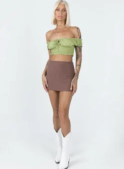 Princess Polly Asner Top  Sage Green Best Sale