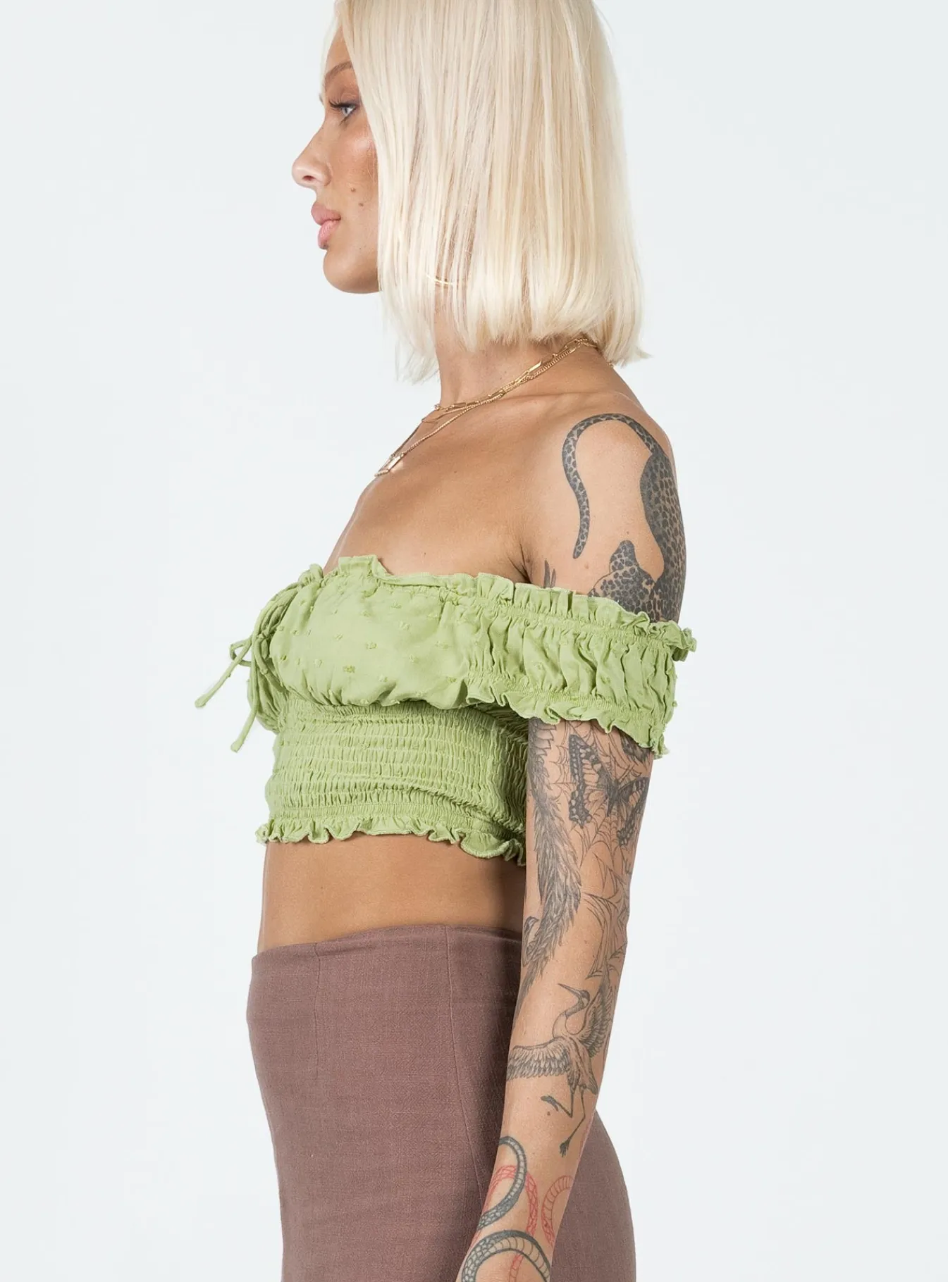 Princess Polly Asner Top Sage Green Best Sale