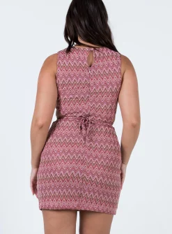 Princess Polly Aspin Mini Dress Multi Brown New