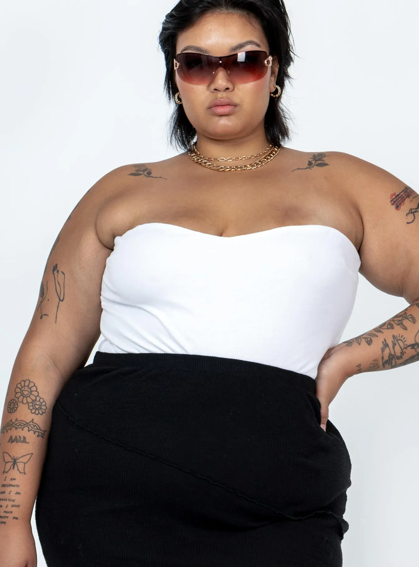 Princess Polly Aston Strapless Bodysuitcurve White Store