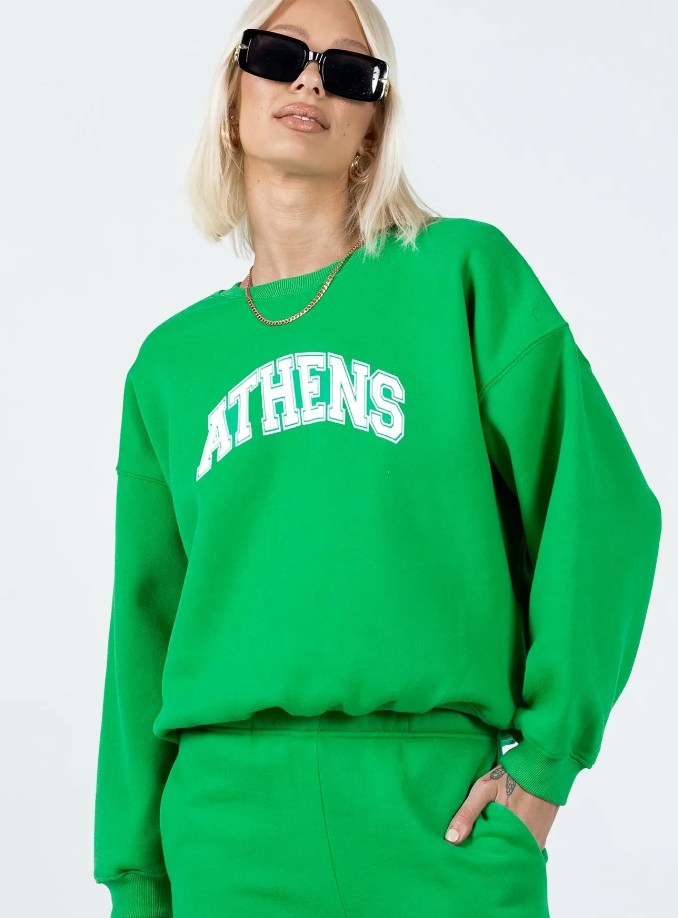 Princess Polly Athens Sweater Green Cheap
