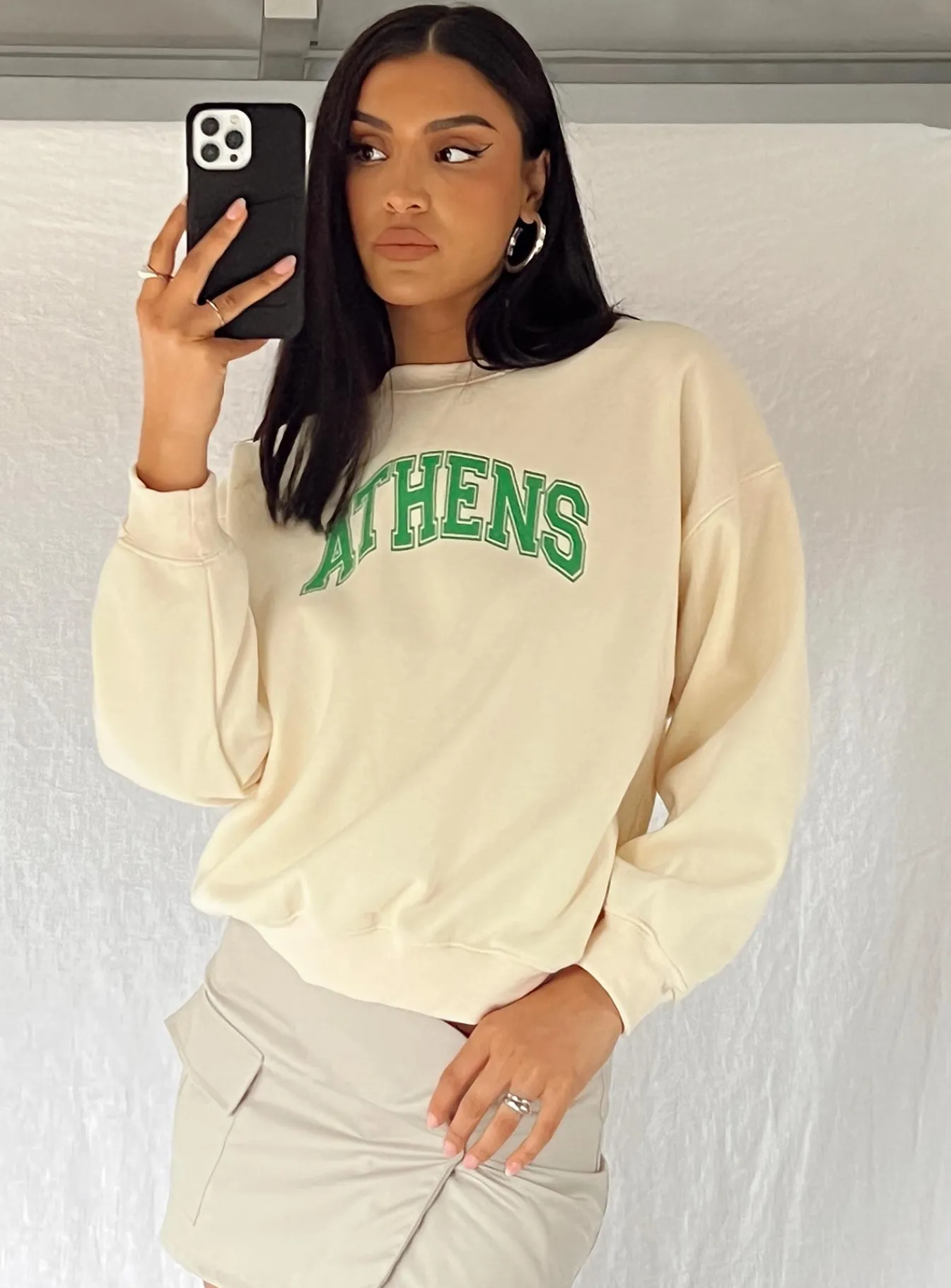 Princess Polly Athens Sweatshirt Cream Best
