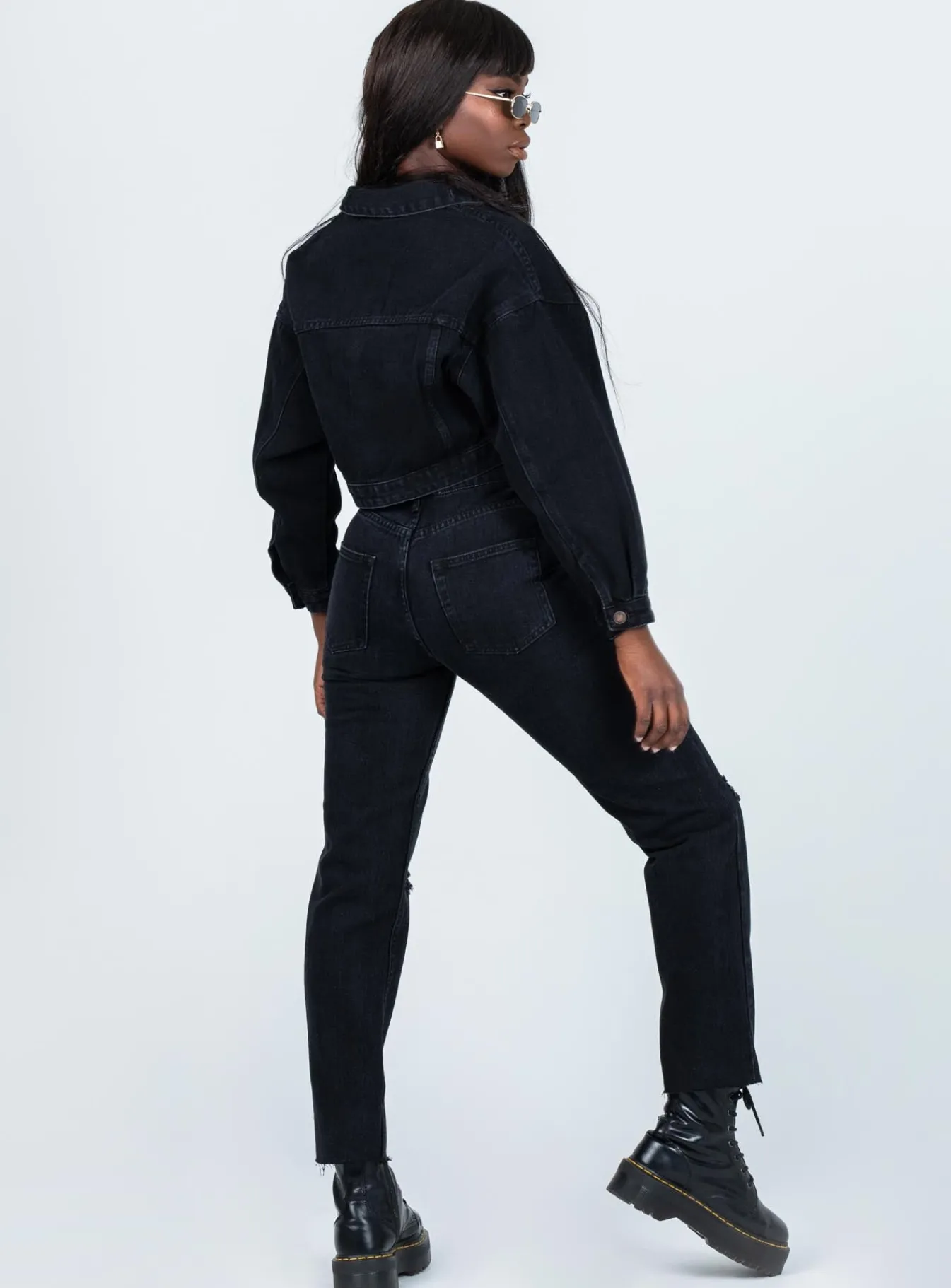 Princess Polly Attica Knee Rip Denim Jeans Black Cheap