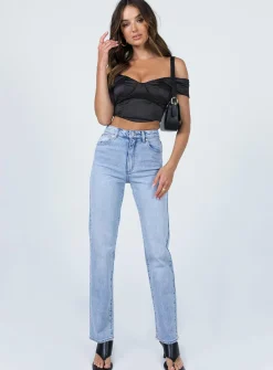 Princess Polly Aubrey Top Black Hot
