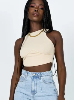 Princess Polly Audrina Top Beige Sale