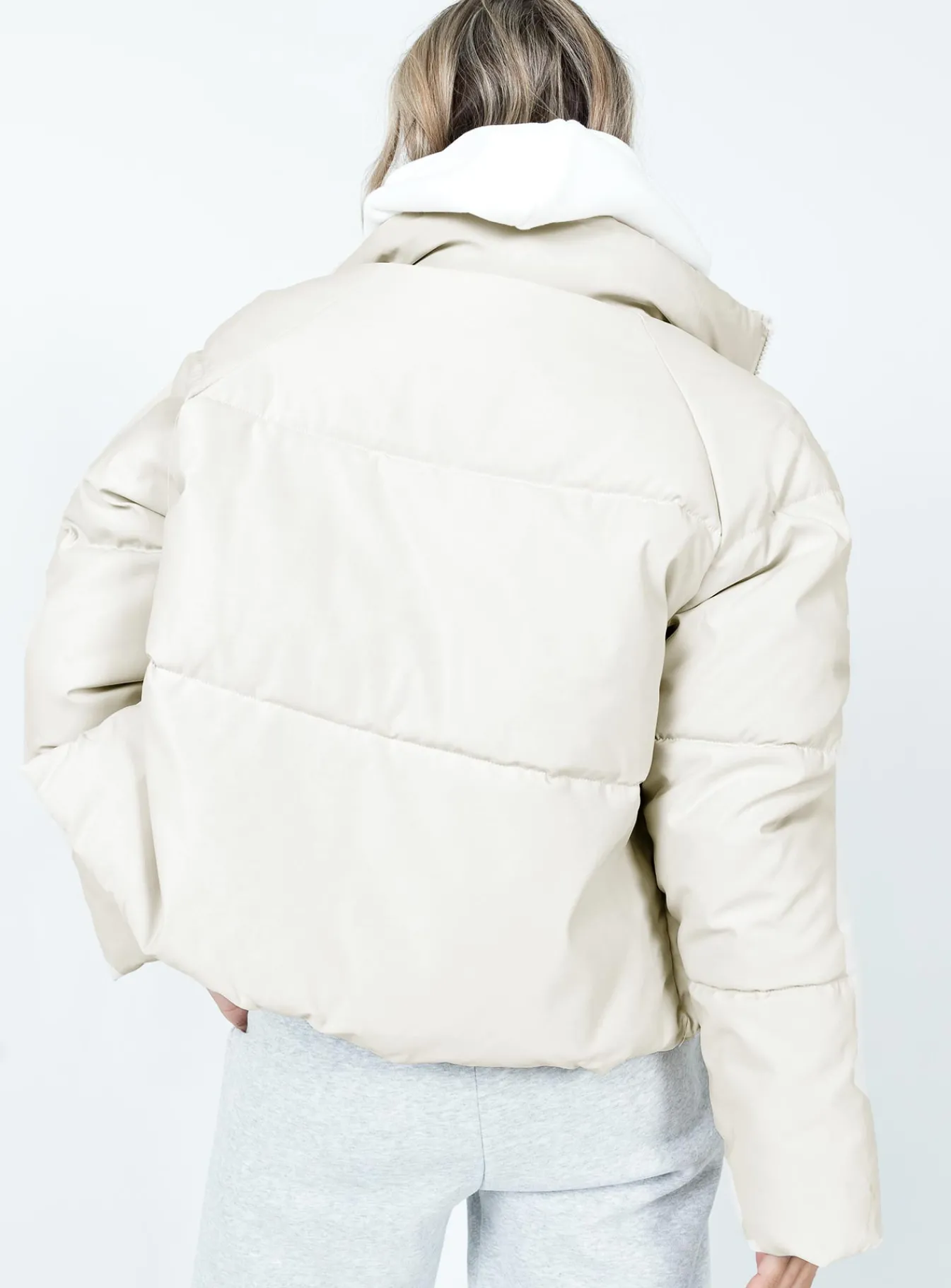 Princess Polly Augie Puffer Jacket Cream Best