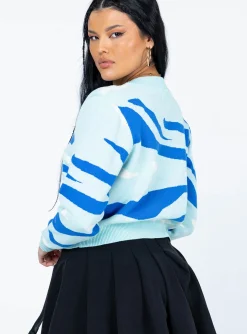 Princess Polly Austin Cardigan Blue Clearance