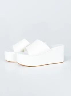 Princess Polly Austin Heels  White Croc Clearance