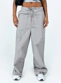 Princess Polly Austin Parachute Pants  Grey Clearance