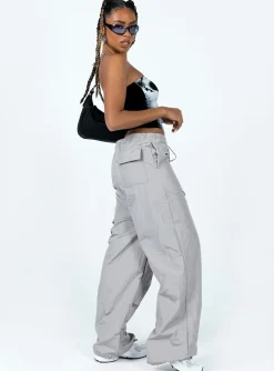 Princess Polly Austin Parachute Pants Grey Clearance