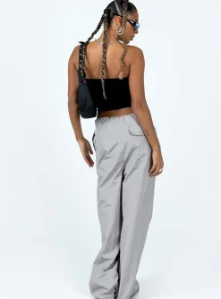 Princess Polly Austin Parachute Pants Grey Clearance