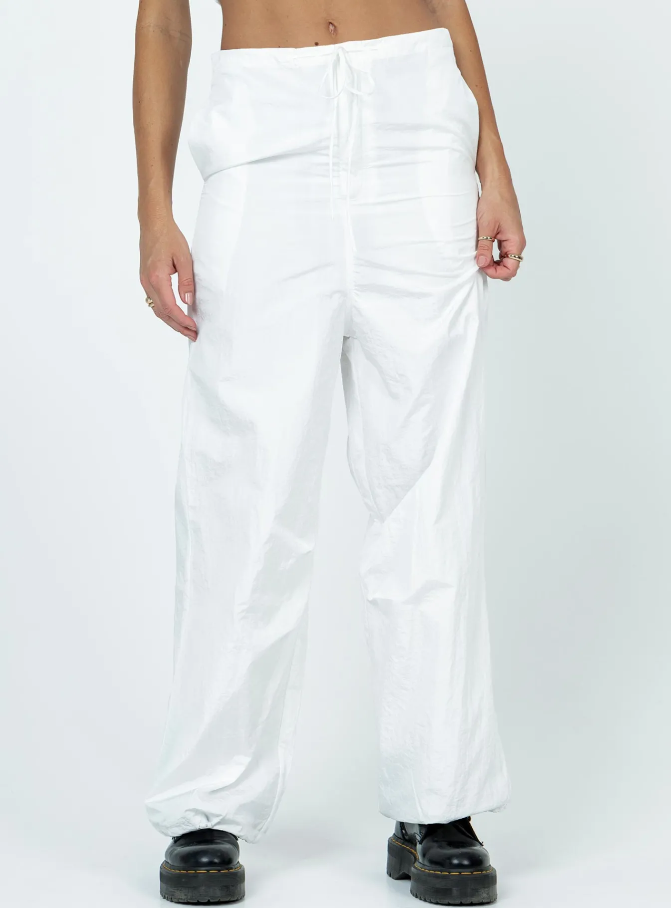 Princess Polly Austin Parachute Pants White New