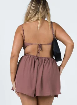 Princess Polly Avari Romper Brown Clearance