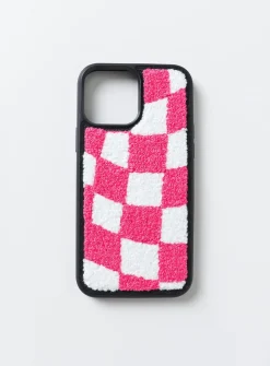 Princess Polly Avenue Check Textured Iphone Case/ White   Pink Cheap