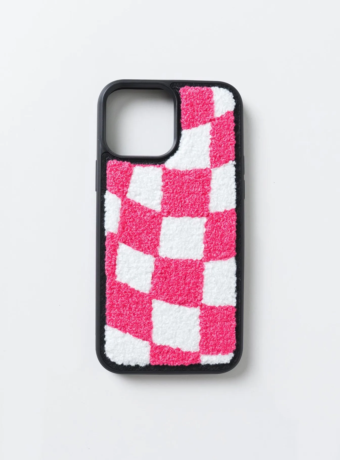 Princess Polly Avenue Check Textured Iphone Case/ White Pink Cheap