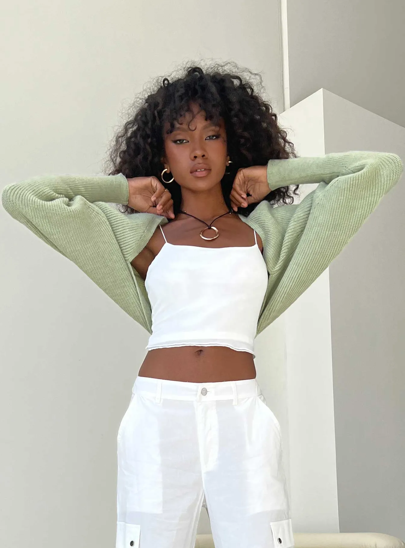 Princess Polly Aviana Cardigan Sage Flash Sale