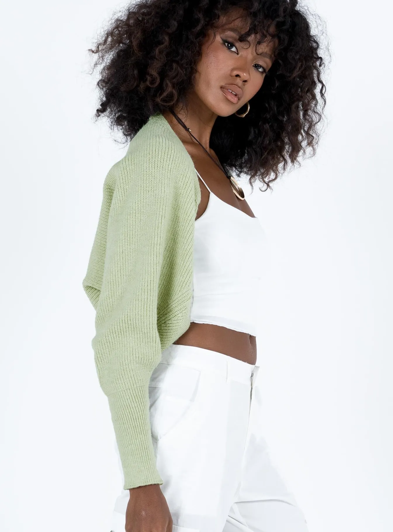 Princess Polly Aviana Cardigan Sage Flash Sale