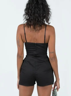 Princess Polly Axel Romper Black Hot