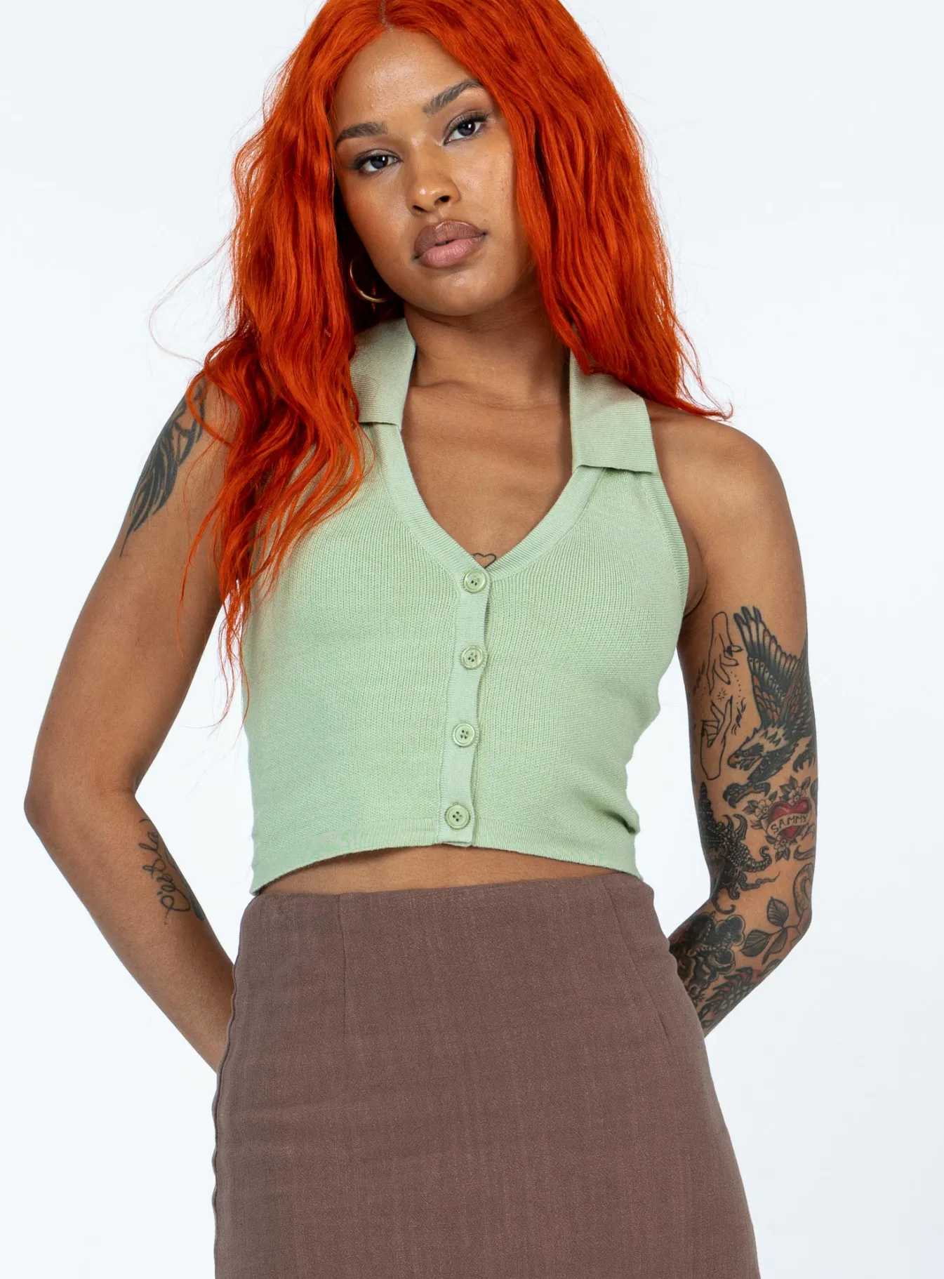 Princess Polly Aydin Top Light Green Shop