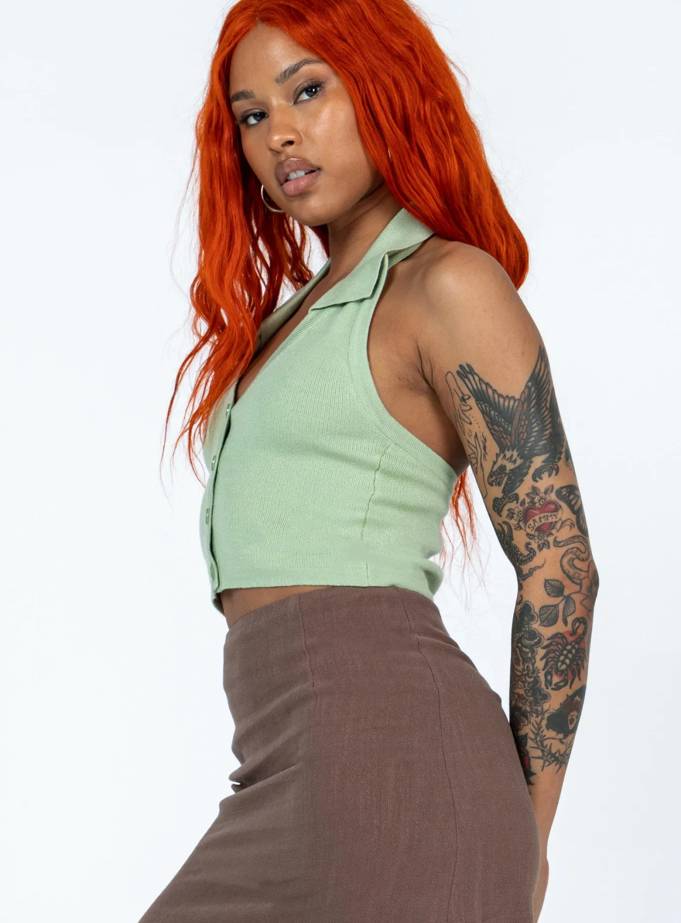 Princess Polly Aydin Top Light Green Shop