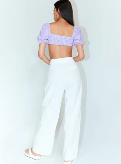 Princess Polly Ayla Linen Pants White Discount