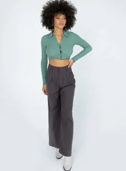 Princess Polly Ayla Linen Pants Grey Store