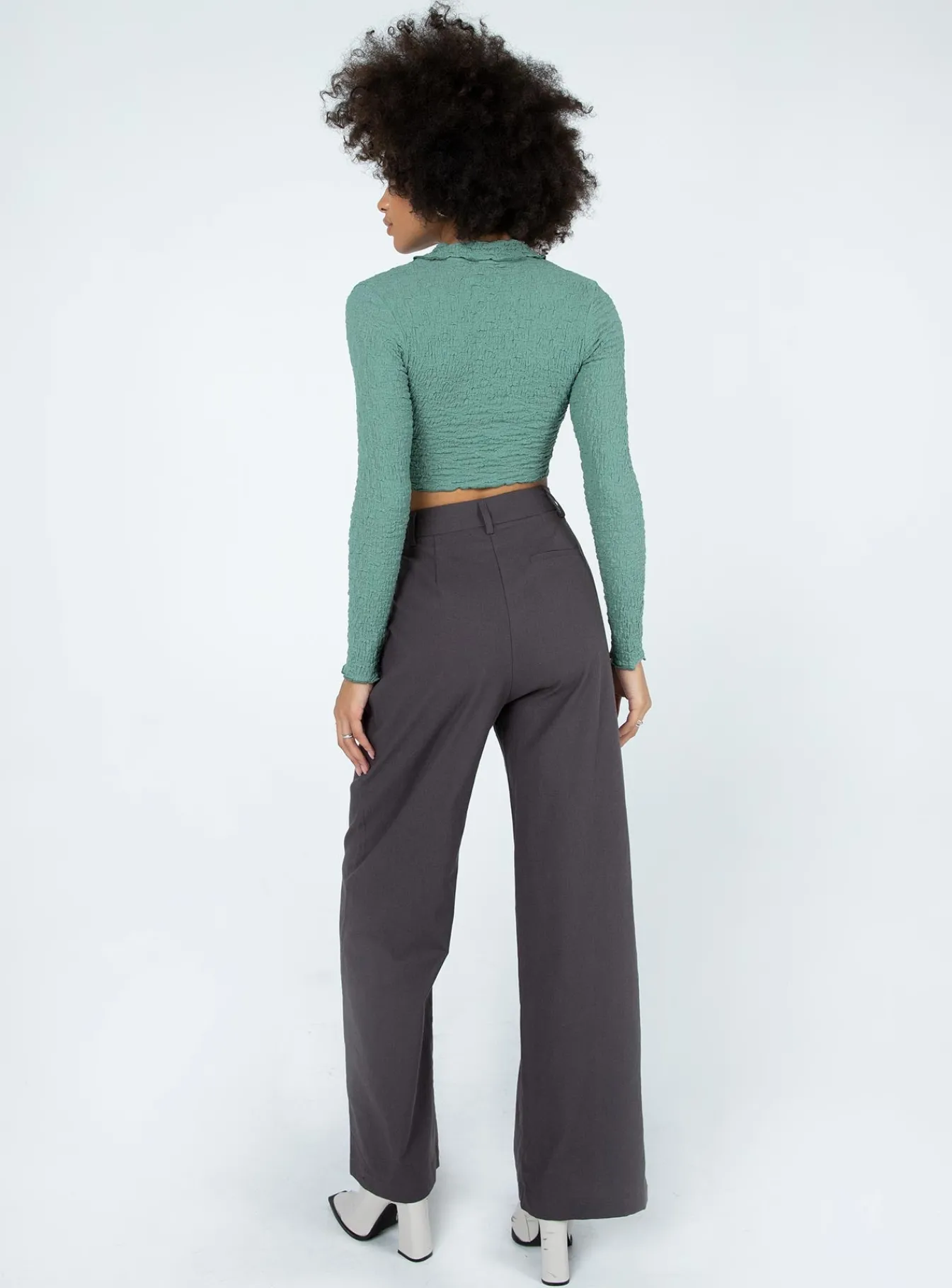 Princess Polly Ayla Linen Pants Grey Store