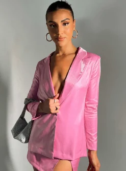 Princess Polly Ayres Blazer Jacket  Pink Cheap