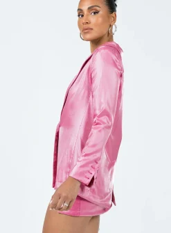 Princess Polly Ayres Blazer Jacket Pink Cheap