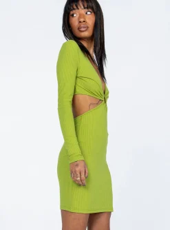 Princess Polly Ayrton Mini Dress Green Cheap