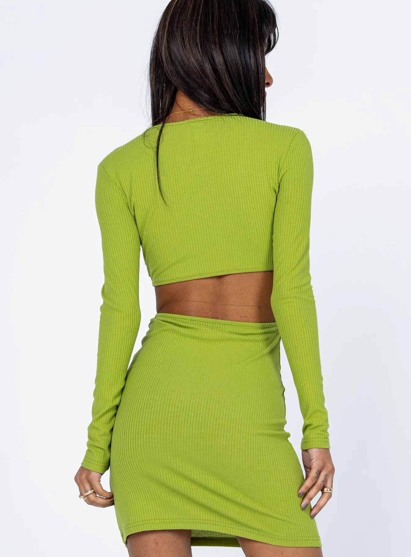 Princess Polly Ayrton Mini Dress Green Cheap