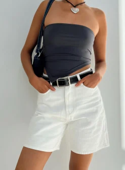 Princess Polly Aysa Shorts  White Denim Best Sale