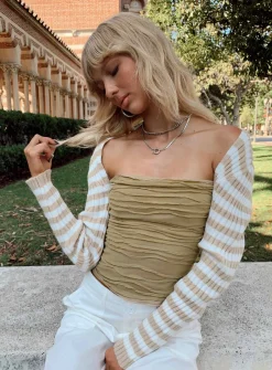 Princess Polly Aytan Bolero Sweater  Beige/White Cheap