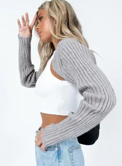 Princess Polly Aytan Bolero Sweater  Grey Hot