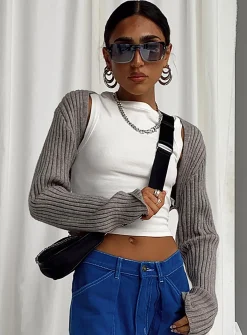 Princess Polly Aytan Bolero Sweater  Grey Hot