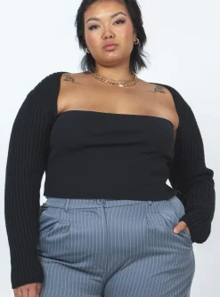 Princess Polly Aytan Bolero Sweatercurve   Black Hot