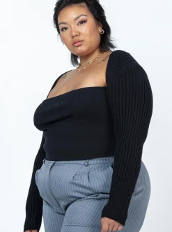 Princess Polly Aytan Bolero Sweatercurve   Black Hot