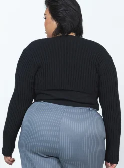 Princess Polly Aytan Bolero Sweatercurve   Black Hot