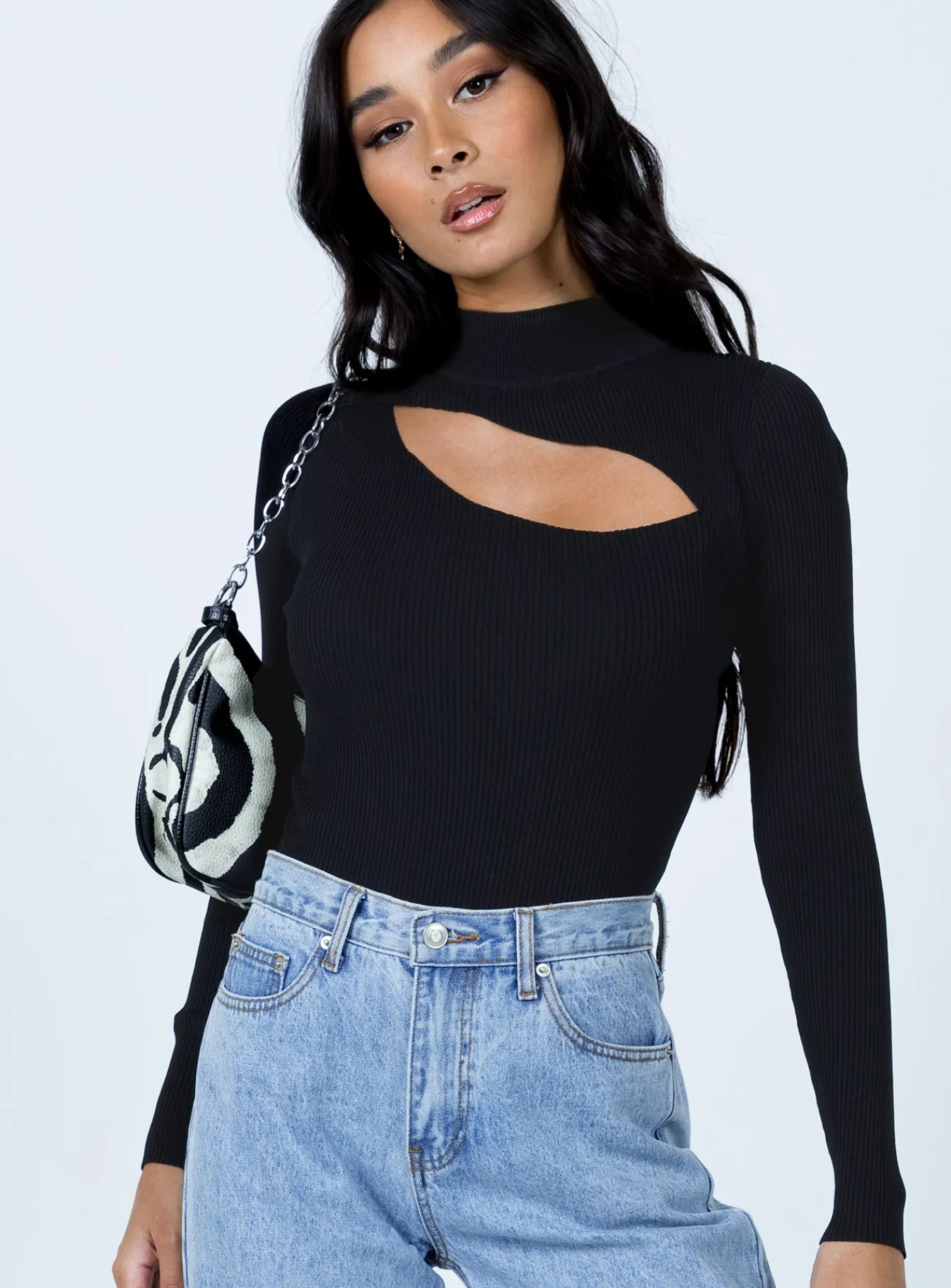 Princess Polly Azalea Long Sleeve Bodysuit Black Store