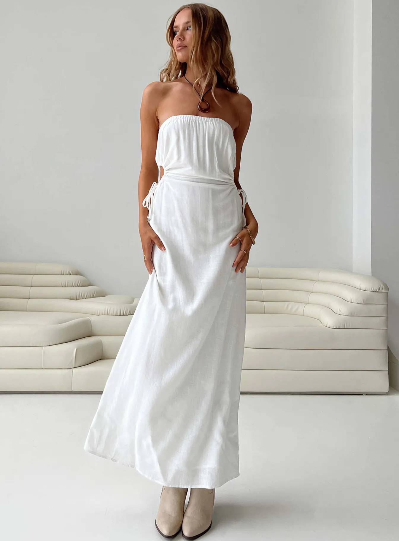 Princess Polly Azie Maxi Dress White Discount