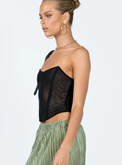 Princess Polly Azriel Strapless Bustier  Black Clearance