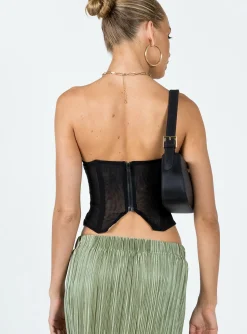 Princess Polly Azriel Strapless Bustier  Black Clearance