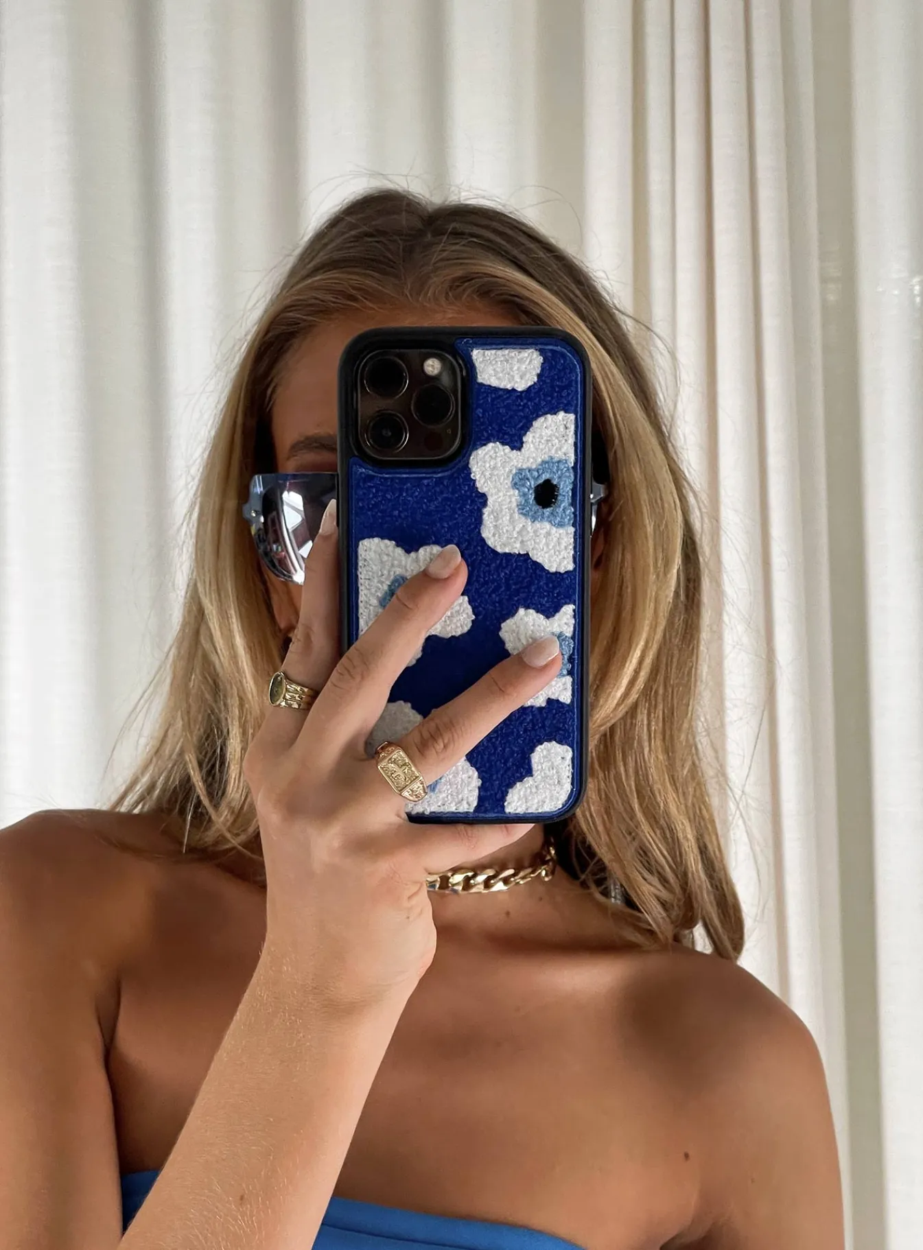 Princess Polly Azul Flower Textured Iphone Casemulti Blue Discount