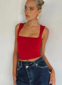 Princess Polly Back In Time Top Red Online