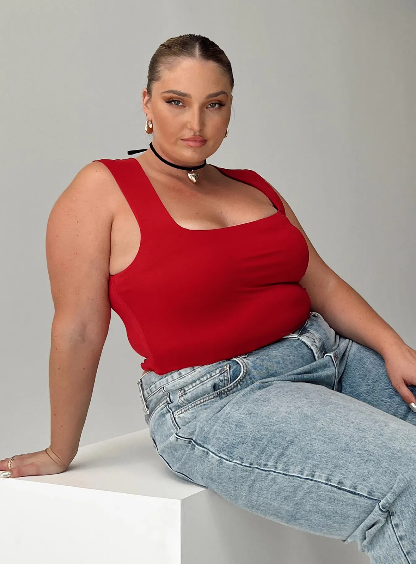 Princess Polly Back In Time Topcurve Red Clearance