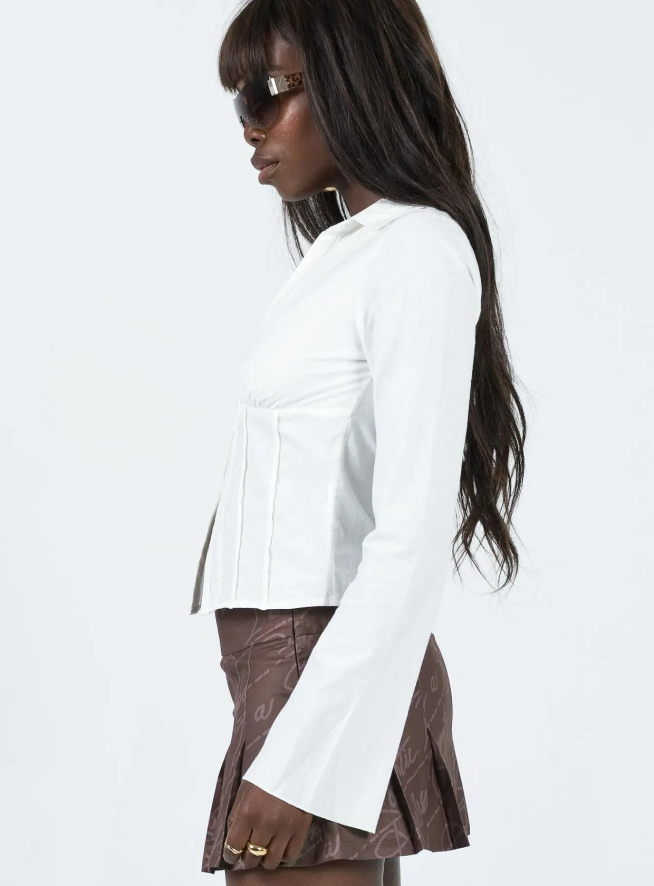 Princess Polly Back To The Future Shirt Ivory Online