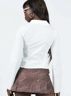 Princess Polly Back To The Future Shirt Ivory Online