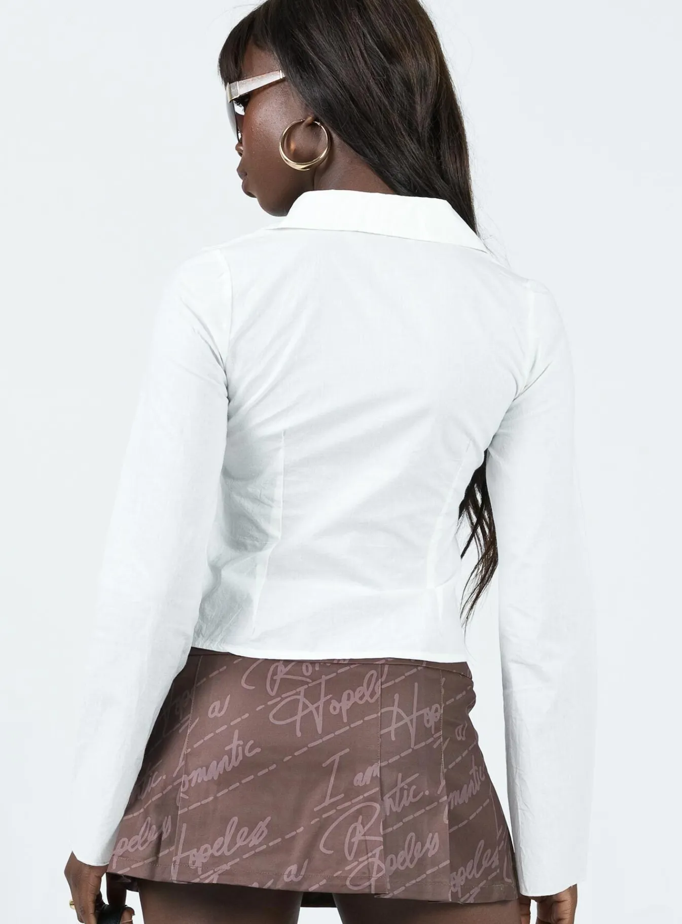 Princess Polly Back To The Future Shirt Ivory Online
