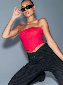 Princess Polly Bad Gal Bustier Red Sale